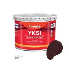 Краска-консилер с эффектом бархата YKSI, ультраматовая, цвет RAL3007 , 2,7л Finntella