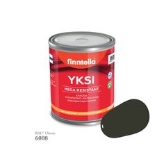 Краска-консилер с эффектом бархата YKSI, ультраматовая, цвет RAL6008 , 0,9л Finntella