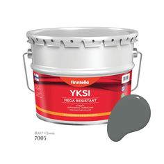 Краска-консилер с эффектом бархата YKSI, ультраматовая, цвет RAL7005 , 9л Finntella