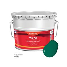 Краска-консилер с эффектом бархата YKSI, ультраматовая, цвет RAL6016 , 9л Finntella