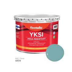 Краска-консилер с эффектом бархата YKSI, ультраматовая, цвет RAL6034 , 2,7л Finntella