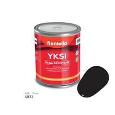 Краска-консилер с эффектом бархата YKSI, ультраматовая, цвет RAL8022 , 0,9л Finntella