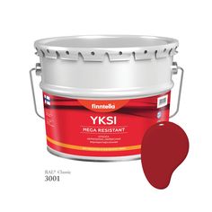 Краска-консилер с эффектом бархата YKSI, ультраматовая, цвет RAL3001 , 9л Finntella