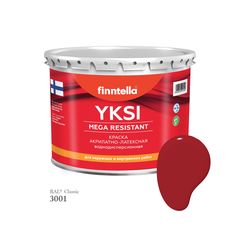 Краска-консилер с эффектом бархата YKSI, ультраматовая, цвет RAL3001 , 2,7л Finntella