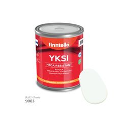 Краска-консилер с эффектом бархата YKSI, ультраматовая, цвет RAL9003 , 0,9л Finntella