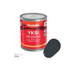 Краска-консилер с эффектом бархата YKSI, ультраматовая, цвет RAL7016 , 0,9л Finntella