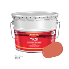 Краска-консилер с эффектом бархата YKSI, ультраматовая, цвет RAL3022 , 9л Finntella