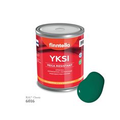 Краска-консилер с эффектом бархата YKSI, ультраматовая, цвет RAL6016 , 0,9л Finntella