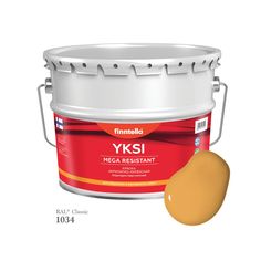 Краска-консилер с эффектом бархата YKSI, ультраматовая, цвет RAL1034 , 9л Finntella