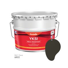 Краска-консилер с эффектом бархата YKSI, ультраматовая, цвет RAL6022 , 9л Finntella