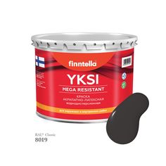 Краска-консилер с эффектом бархата YKSI, ультраматовая, цвет RAL8019 , 2,7л Finntella