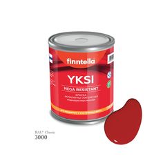 Краска-консилер с эффектом бархата YKSI, ультраматовая, цвет RAL3000 , 0,9л Finntella