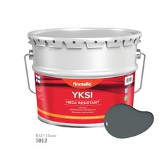Краска-консилер с эффектом бархата YKSI, ультраматовая, цвет RAL7012 , 9л Finntella