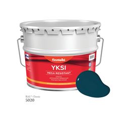 Краска-консилер с эффектом бархата YKSI, ультраматовая, цвет RAL5020 , 9л Finntella