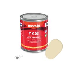 Краска-консилер с эффектом бархата YKSI, ультраматовая, цвет RAL1015 , 0,9л Finntella