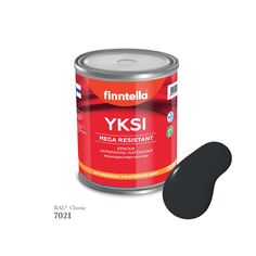 Краска-консилер с эффектом бархата YKSI, ультраматовая, цвет RAL7021 , 0,9л Finntella