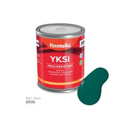 Краска-консилер с эффектом бархата YKSI, ультраматовая, цвет RAL6026 , 0,9л Finntella