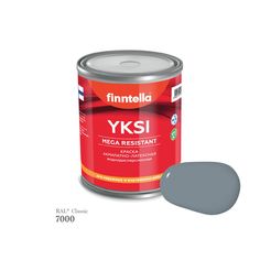 Краска-консилер с эффектом бархата YKSI, ультраматовая, цвет RAL7000 , 0,9л Finntella