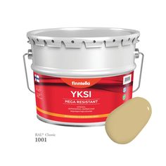 Краска-консилер с эффектом бархата YKSI, ультраматовая, цвет RAL1001 , 9л Finntella