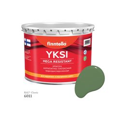 Краска-консилер с эффектом бархата YKSI, ультраматовая, цвет RAL6011 , 2,7л Finntella