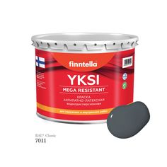 Краска-консилер с эффектом бархата YKSI, ультраматовая, цвет RAL7011 , 2,7л Finntella