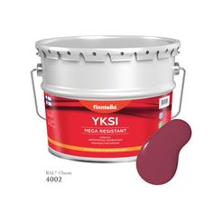 Краска-консилер с эффектом бархата YKSI, ультраматовая, цвет RAL4002 , 9л Finntella