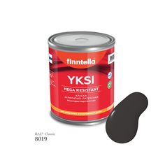 Краска-консилер с эффектом бархата YKSI, ультраматовая, цвет RAL8019 , 0,9л Finntella