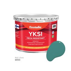 Краска-консилер с эффектом бархата YKSI, ультраматовая, цвет RAL6033 , 2,7л Finntella