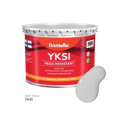 Краска-консилер с эффектом бархата YKSI, ультраматовая, цвет RAL7047 , 2,7л Finntella