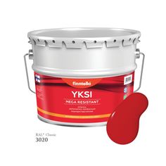 Краска-консилер с эффектом бархата YKSI, ультраматовая, цвет RAL3020 , 9л Finntella