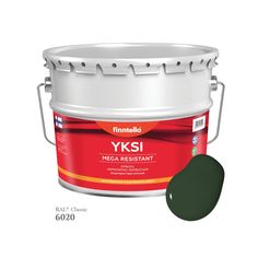 Краска-консилер с эффектом бархата YKSI, ультраматовая, цвет RAL6020 , 9л Finntella