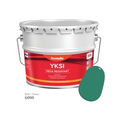 Краска-консилер с эффектом бархата YKSI, ультраматовая, цвет RAL6000 , 9л Finntella