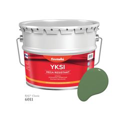 Краска-консилер с эффектом бархата YKSI, ультраматовая, цвет RAL6011 , 9л Finntella