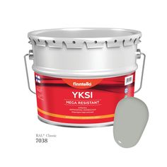 Краска-консилер с эффектом бархата YKSI, ультраматовая, цвет RAL7038 , 9л Finntella