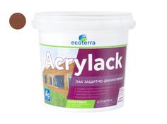 Лак защитно-декоративный водный ECOTERRA махагон 0,9 кг /12