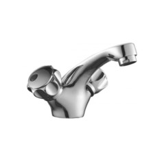 Смеситель для раковины DECOROOM DR50011R, двухвентильный, длинна излива 105 мм, хром