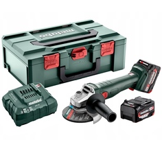 Аккумуляторная угловая шлифмашина Metabo W 18 L 9-125 Quick, 2 АКБ 5.2 Ач и ЗУ 602249650