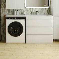 Тумба с раковиной Style Line Даллас Люкс 150 правая, три ящика, под стиральную машину