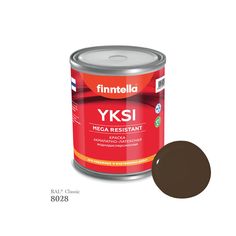 Краска-консилер с эффектом бархата YKSI, ультраматовая, цвет RAL8028 , 0,9л Finntella