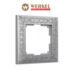 Рамка для розетки / выключателя на 1 пост Werkel WL07-Frame-01 Antik матовый хром металл