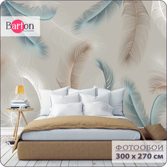 Фотообои на стену флизелиновые 3d Bartonwall Перья 300х270 см M08803