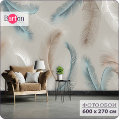 Фотообои на стену флизелиновые 3d Bartonwall Перья 600х270 см M08806