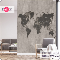 Фотообои флизелиновые 3d Bartonwall Карта Мира 200х270 см M21602