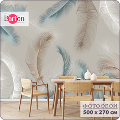 Фотообои на стену флизелиновые 3d Bartonwall Перья 500х270 см M08805