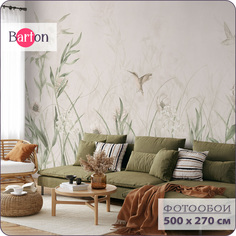 Фотообои на стену флизелиновые 3d Bartonwall Растения Цветы Птицы 500х270 см N13805-B