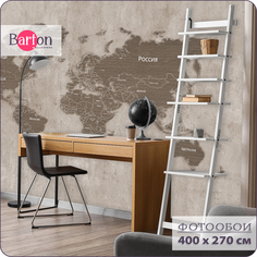 Фотообои флизелиновые 3d Bartonwall Карта Мира 400х270 см M21604-BR