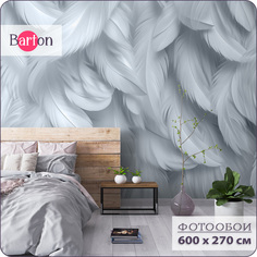 Фотообои флизелиновые 3d Bartonwall Перья 600х270 см M24106-C