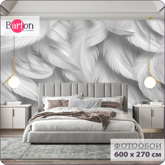 Фотообои флизелиновые 3d Bartonwall Перья 600х270 см M24106