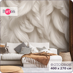 Фотообои флизелиновые 3d Bartonwall Перья 400х270 см M24104-B