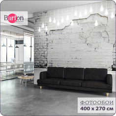 Фотообои флизелиновые 3d Bartonwall Кирпич Лампочки 400х270 см M21104